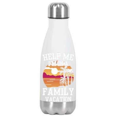 Help Me Im On A Family Vacation Holidays Relatives Travel Gift Stainless Steel Insulated Water Bottle