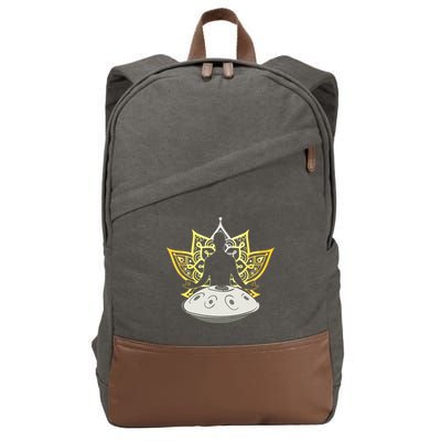 Handpan Musical Instrument Mindfulness Yoga Meditation Cotton Canvas Backpack