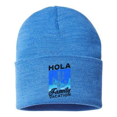 Help Me Im On A Family Vacation Mexico Relatives Holidays Gift Sustainable Knit Beanie