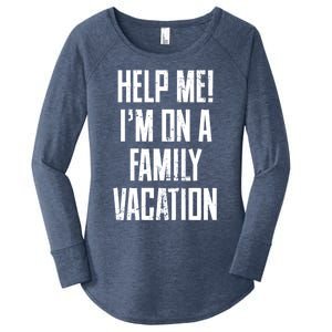 Help Me Im On A Family Vacation Summer Road Trip Cruise Gift Women's Perfect Tri Tunic Long Sleeve Shirt