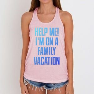 Help Me Im On A Family Vacation Summer Road Trip Cruise Gift Women's Knotted Racerback Tank