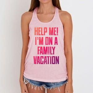 Help Me Im On A Family Vacation Summer Road Trip Cruise Gift Women's Knotted Racerback Tank