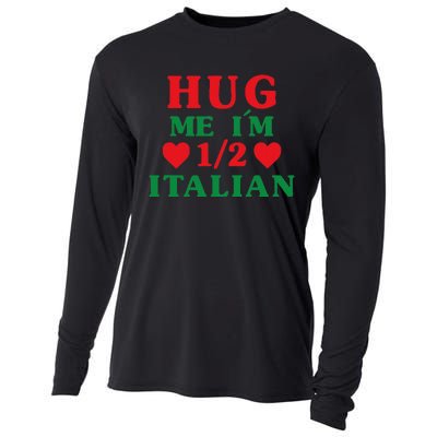 Hug Me I'm 12 Half Italian Funny American Italian Cooling Performance Long Sleeve Crew