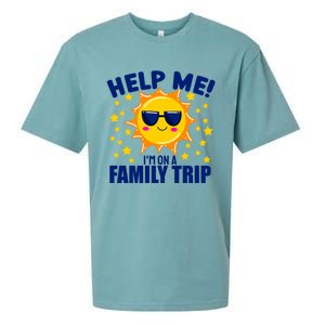 Help Me Im On A Family Vacation Sunny Holiday Meaningful Gift Sueded Cloud Jersey T-Shirt