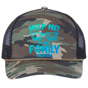 Help Me Im On A Family Vacation Family Humor Funny Gift Retro Rope Trucker Hat Cap