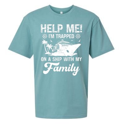 Help Me Im Trapped On A Ship With My Family Cruising Sailing Sueded Cloud Jersey T-Shirt