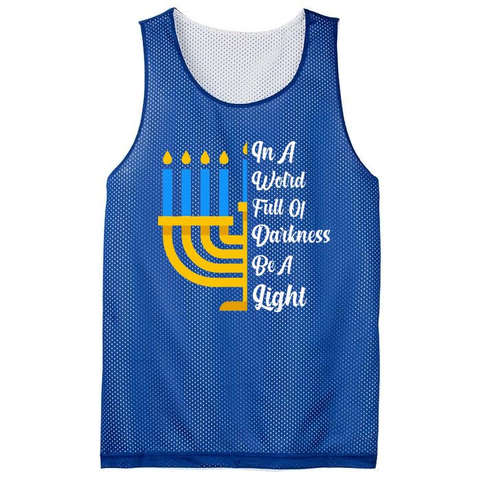 Hanukkah Menorah In A World Full Of Darkness Be A Light Mesh Reversible Basketball Jersey Tank