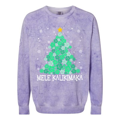 Hawaii Mele Kalikimaka Merry Christmas Hawaiian Xmas Tree Gift Colorblast Crewneck Sweatshirt