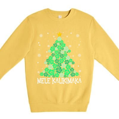 Hawaii Mele Kalikimaka Merry Christmas Hawaiian Xmas Tree Gift Premium Crewneck Sweatshirt