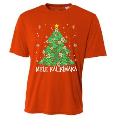 Hawaii Mele Kalikimaka Merry Christmas Hawaiian Xmas Tree Gift Cooling Performance Crew T-Shirt