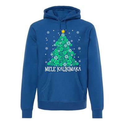 Hawaii Mele Kalikimaka Merry Christmas Hawaiian Xmas Tree Gift Premium Hoodie