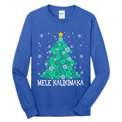 Hawaii Mele Kalikimaka Merry Christmas Hawaiian Xmas Tree Gift Tall Long Sleeve T-Shirt