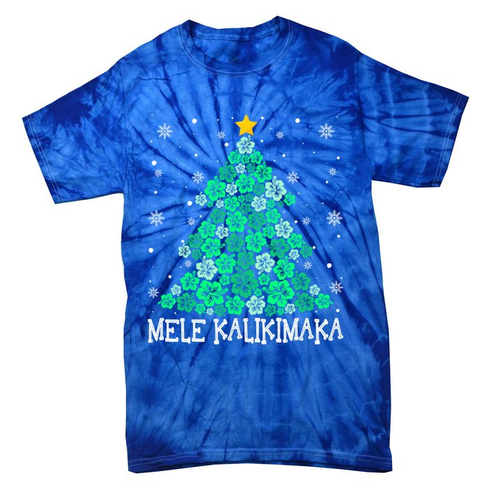 Hawaii Mele Kalikimaka Merry Christmas Hawaiian Xmas Tree Gift Tie-Dye T-Shirt