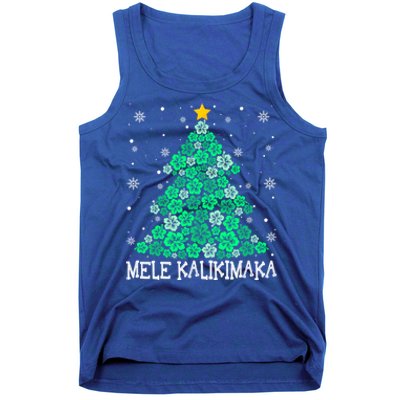 Hawaii Mele Kalikimaka Merry Christmas Hawaiian Xmas Tree Gift Tank Top