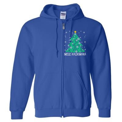 Hawaii Mele Kalikimaka Merry Christmas Hawaiian Xmas Tree Gift Full Zip Hoodie