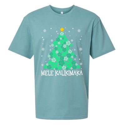 Hawaii Mele Kalikimaka Merry Christmas Hawaiian Xmas Tree Gift Sueded Cloud Jersey T-Shirt