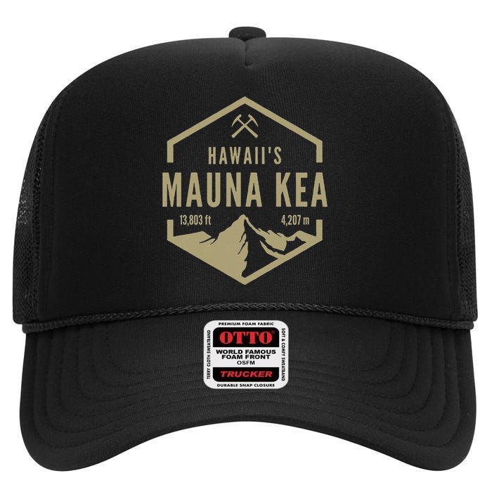 Hawaii Mauna Kea High Crown Mesh Back Trucker Hat