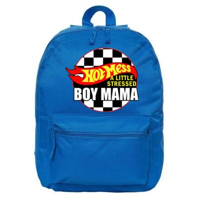 Hot Mess Little Stressed Mama Funny Mom Life Mom Of Meaningful Gift 16 in Basic Backpack