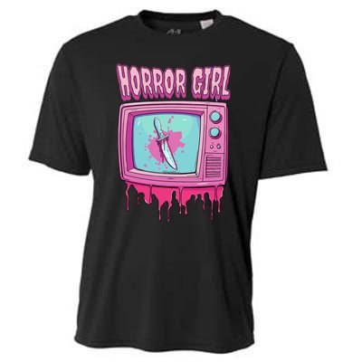 Horror Movie Lover Pastel Goth Slasher Pink Retro TV Scary Cooling Performance Crew T-Shirt