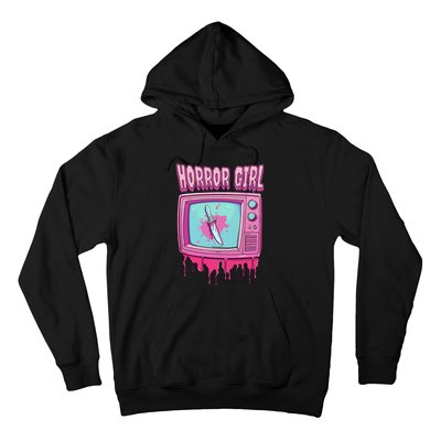 Horror Movie Lover Pastel Goth Slasher Pink Retro TV Scary Hoodie