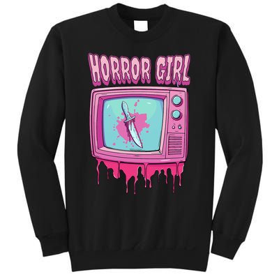 Horror Movie Lover Pastel Goth Slasher Pink Retro TV Scary Sweatshirt