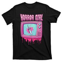 Horror Movie Lover Pastel Goth Slasher Pink Retro TV Scary T-Shirt