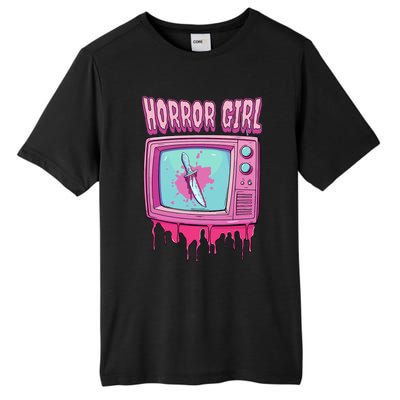 Horror Movie Lover Pastel Goth Slasher Pink Retro TV Scary Tall Fusion ChromaSoft Performance T-Shirt