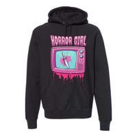 Horror Movie Lover Pastel Goth Slasher Pink Retro TV Scary Premium Hoodie