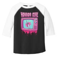 Horror Movie Lover Pastel Goth Slasher Pink Retro TV Scary Toddler Fine Jersey T-Shirt