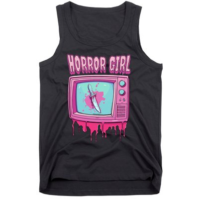 Horror Movie Lover Pastel Goth Slasher Pink Retro TV Scary Tank Top