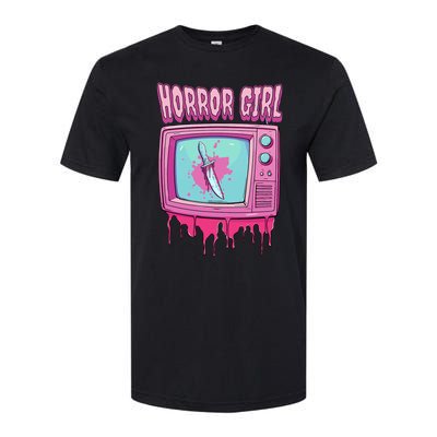 Horror Movie Lover Pastel Goth Slasher Pink Retro TV Scary Softstyle CVC T-Shirt