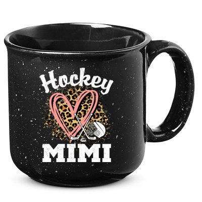 Hockey Mimi Leopard Heart Ice Hockey Grandma Great Gift 15oz Campfire Ceramic Mug