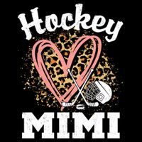 Hockey Mimi Leopard Heart Ice Hockey Grandma Great Gift Flat Bill Trucker Hat
