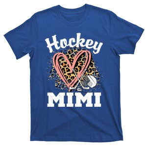 Hockey Mimi Leopard Heart Ice Hockey Grandma Great Gift T-Shirt