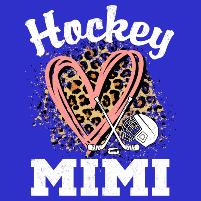Hockey Mimi Leopard Heart Ice Hockey Grandma Great Gift T-Shirt