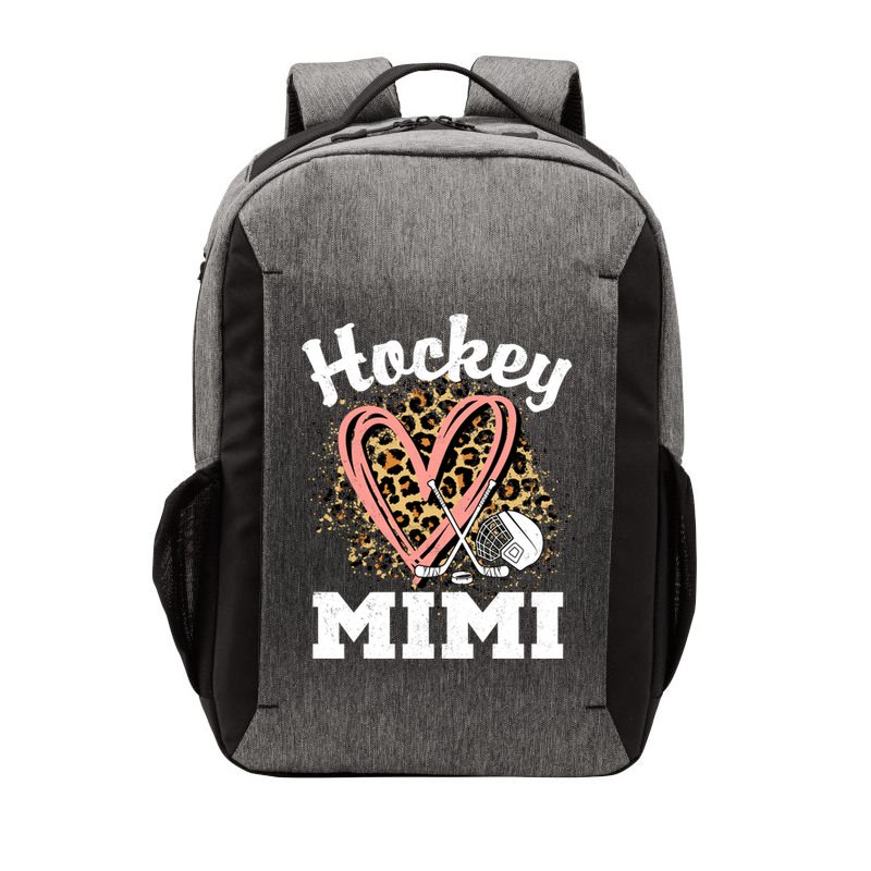 Hockey Mimi Leopard Heart Ice Hockey Grandma Great Gift Vector Backpack