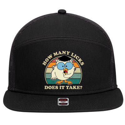 How Many Licks Does It Take Retro Sunset 7 Panel Mesh Trucker Snapback Hat