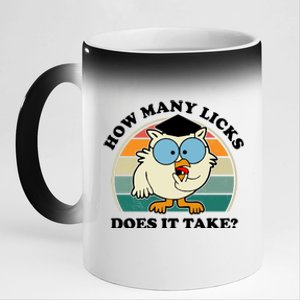 How Many Licks Does It Take Retro Sunset 11oz Black Color Changing Mug