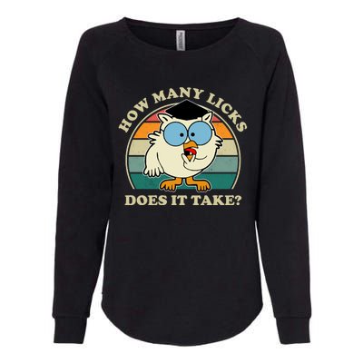 How Many Licks Does It Take Retro Sunset Womens California Wash Sweatshirt