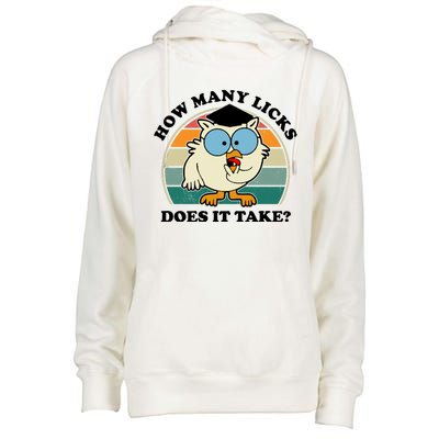 How Many Licks Does It Take Retro Sunset Womens Funnel Neck Pullover Hood