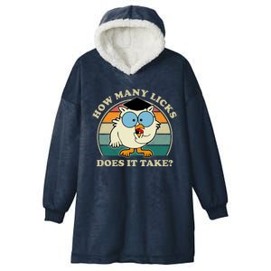 How Many Licks Does It Take Retro Sunset Hooded Wearable Blanket