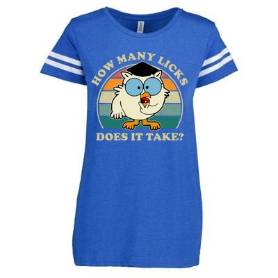 How Many Licks Does It Take Retro Sunset Enza Ladies Jersey Football T-Shirt