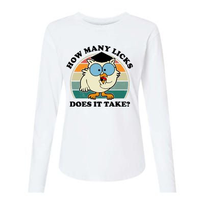 How Many Licks Does It Take Retro Sunset Womens Cotton Relaxed Long Sleeve T-Shirt