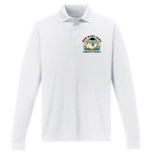 How Many Licks Does It Take Retro Sunset Performance Long Sleeve Polo