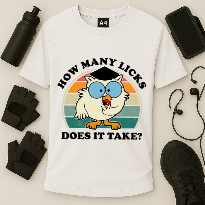 How Many Licks Does It Take Retro Sunset Performance Shirt