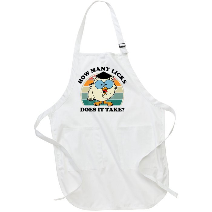 How Many Licks Does It Take Retro Sunset Full-Length Apron With Pockets