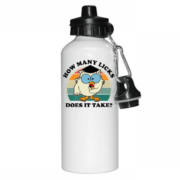 How Many Licks Does It Take Retro Sunset Aluminum Water Bottle