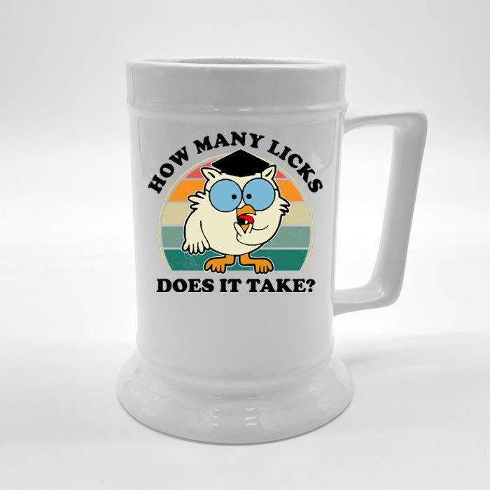 How Many Licks Does It Take Retro Sunset Beer Stein