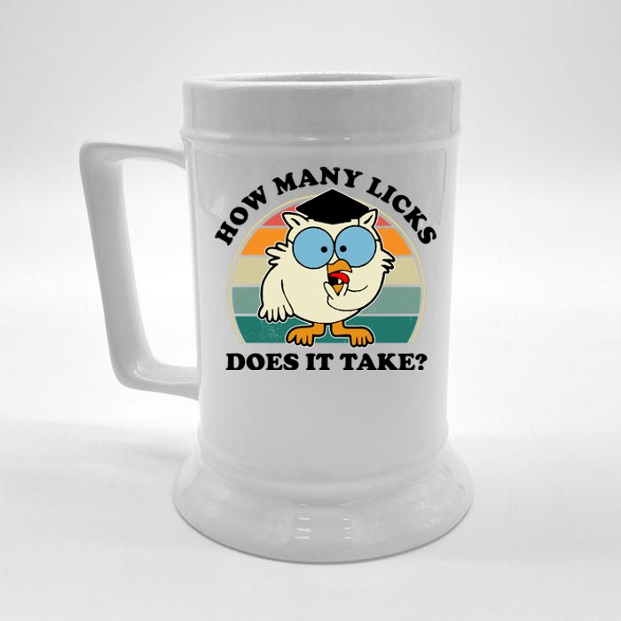 How Many Licks Does It Take Retro Sunset Beer Stein