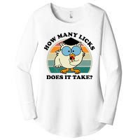 How Many Licks Does It Take Retro Sunset Women's Perfect Tri Tunic Long Sleeve Shirt